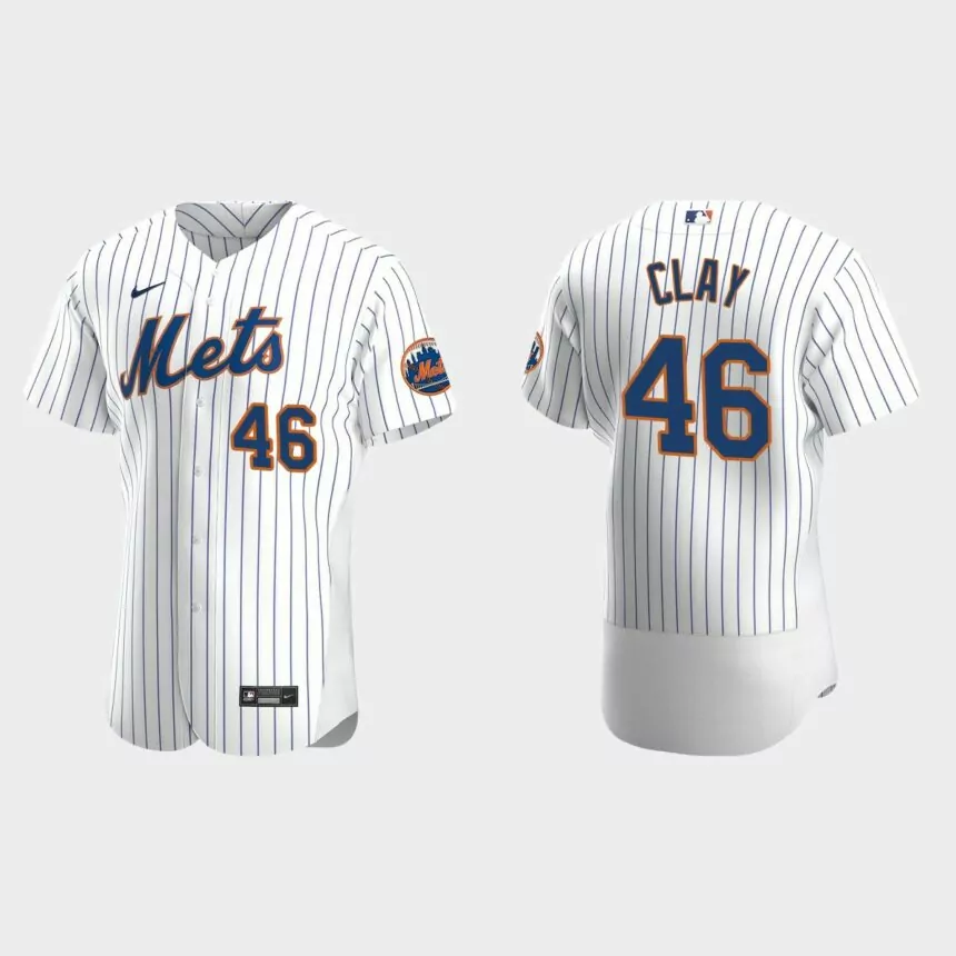 Sam Clay New York Mets Authentic Home Jersey – White