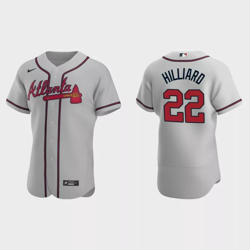Sam Hilliard Atlanta Braves Authentic Road Jersey – Gray