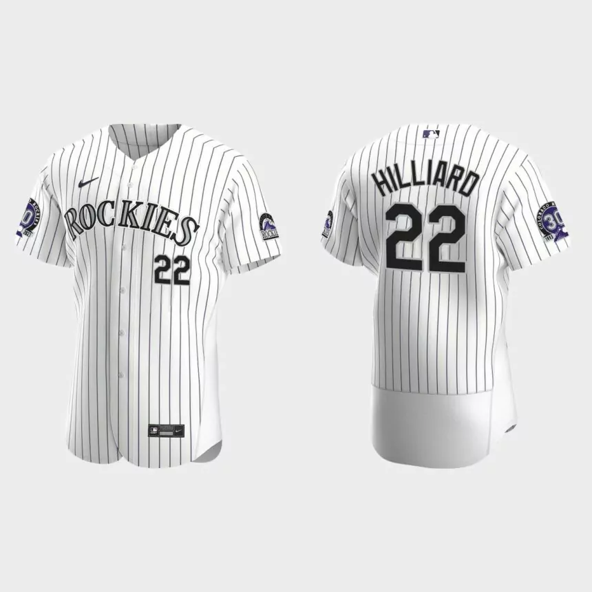 Sam Hilliard Colorado Rockies 30th Anniversary Authentic Jersey – White Purple