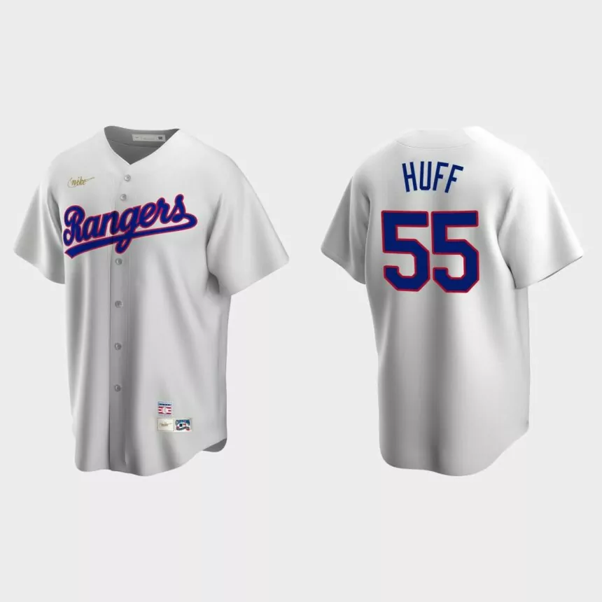 Sam Huff #55 Texas Rangers Cooperstown Collection Home Jersey – White