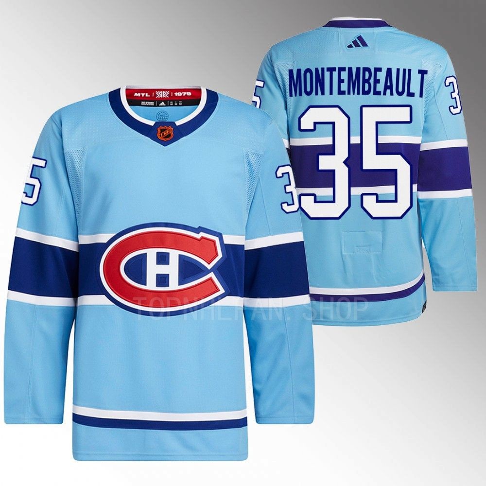 Sam Montembeault 2022 Montreal Canadiens Blue Reverse Retro 2.0 Authentic Primegreen Jersey