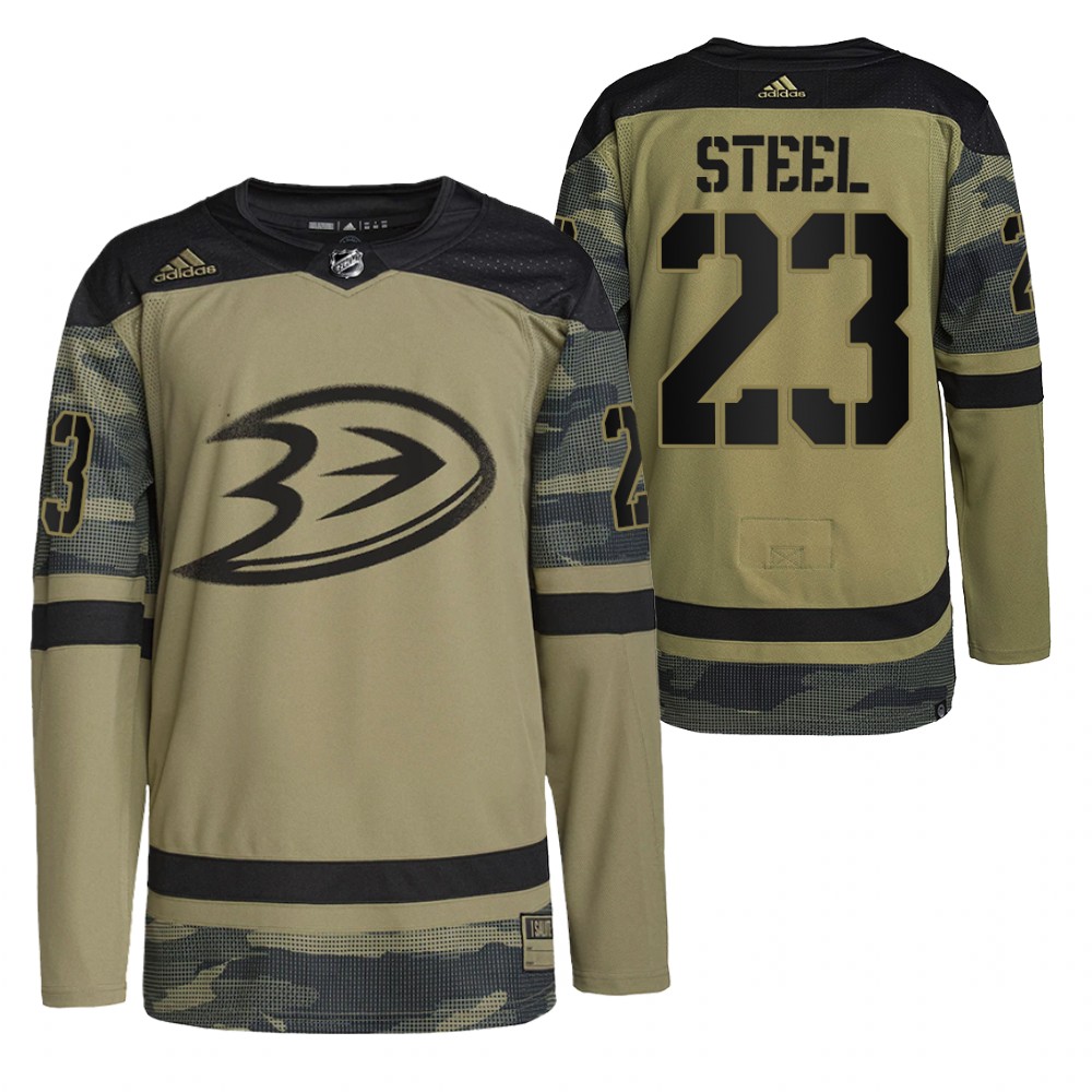Sam Steel Ducks Military Appreciation Jersey Camo Authentic Practice