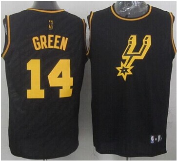 San Antonio Spurs #14 Danny Green Black Precious Metals Fashion Stitched NBA Jersey