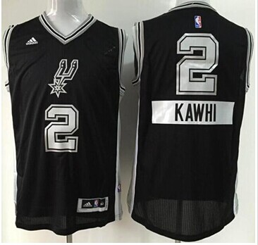 San Antonio Spurs #2 Kawhi Leonard Black 2014-15 Christmas Day Stitched NBA Jersey