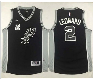 San Antonio Spurs #2 Kawhi Leonard Black New Road Stitched NBA Jersey