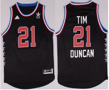 San Antonio Spurs #21 Tim Duncan Black 2015 All Star Stitched NBA Jersey