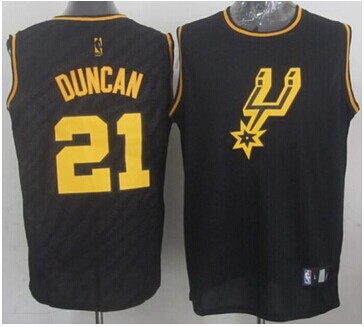 San Antonio Spurs #21 Tim Duncan Black Precious Metals Fashion Stitched NBA Jersey