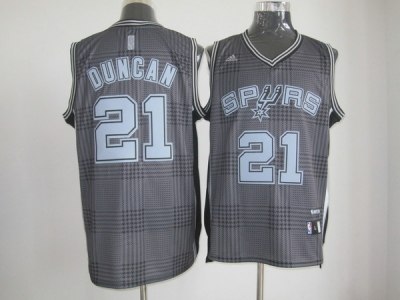San Antonio Spurs #21 tim duncan black grey(2012)