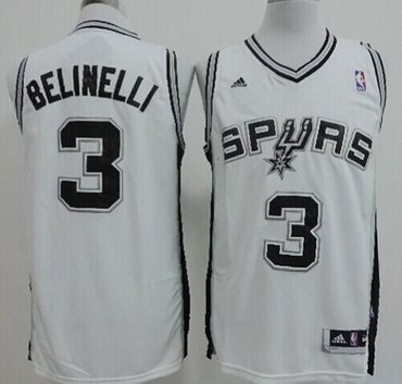 San Antonio Spurs #3 Marco Belinelli White Revolution 30 Jersey