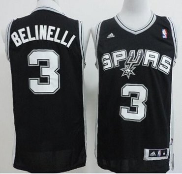 San Antonio Spurs #3 Marco Belinelli black Revolution 30 Jersey
