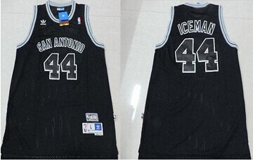 San Antonio Spurs #44 George Gervin Black Iceman Nickname Stitched NBA Jersey