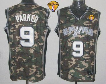 San Antonio Spurs #9 Tony Parker Camo Stealth Collection Finals Patch Stitched NBA Jersey