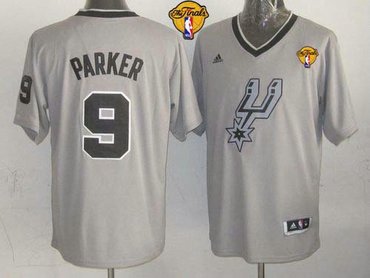 San Antonio Spurs #9 Tony Parker Grey 2013 Christmas Day Swingman Finals Patch Stitched NBA Jersey