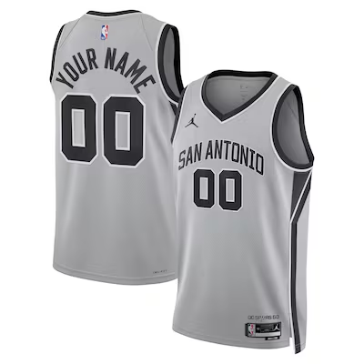 San Antonio Spurs  Jordan Brand Unisex Swingman Custom Jersey - Statement Edition - Silver