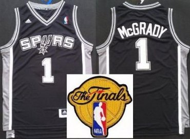 San Antonio Spurs 1 Tracy McGrady Black Revolution 30 Swingman 2013 Finals Patch NBA Jerseys