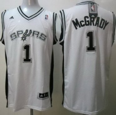 San Antonio Spurs 1 Tracy McGrady White Swingman NBA Jerseys