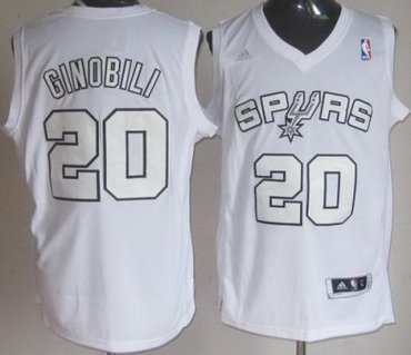 San Antonio Spurs 20 Manu Ginobili Full White Revolution 30 Swingman NBA Jerseys