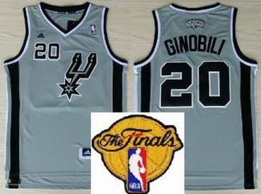 San Antonio Spurs 20 Manu Ginobili Grey Revolution 30 Swingman 2013 Finals Patch NBA Jerseys