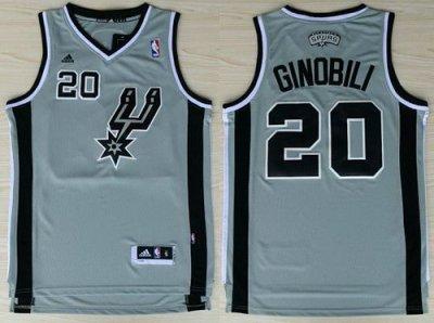 San Antonio Spurs 20 Manu Ginobili Grey Revolution 30 Swingman NBA Jerseys