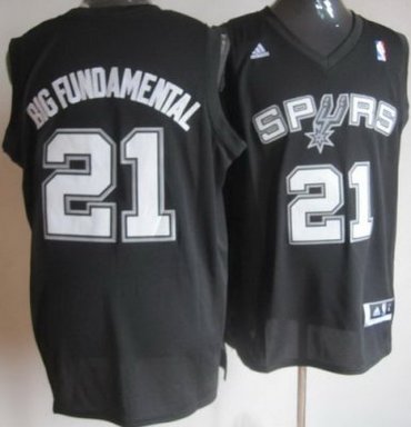 San Antonio Spurs 21 Tim Duncan Black Big Fundamental Fashion Swingman NBA Jerseys