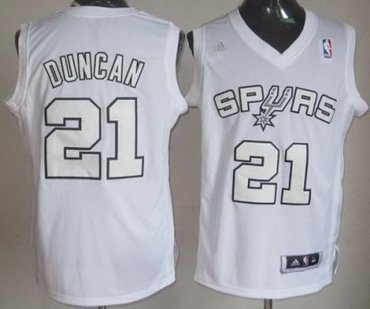 San Antonio Spurs 21 Tim Duncan Full White Revolution 30 Swingman NBA Jerseys