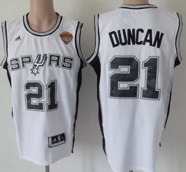 San Antonio Spurs 21 Tim Duncan White Revolution 30 Swingman 2013 Finals Patch NBA Jerseys