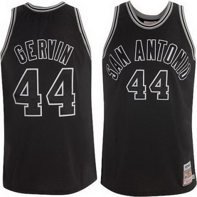 San Antonio Spurs 44 George Gervin Black Throwback NBA Jerseys