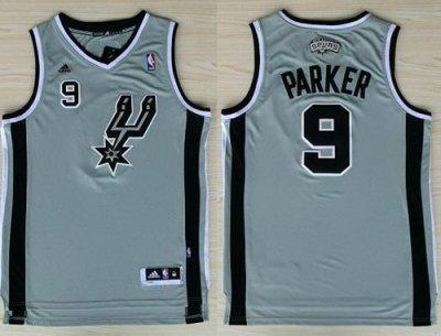 San Antonio Spurs 9# Tony Parker Grey Revolution 30 Swingman NBA Jerseys