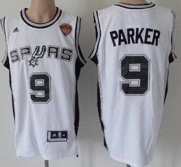 San Antonio Spurs 9 Tony Parker White Revolution 30 Swingman 2013 Finals Patch NBA Jerseys