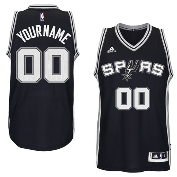 San Antonio Spurs Black Men's Customize New Rev 30 Jersey