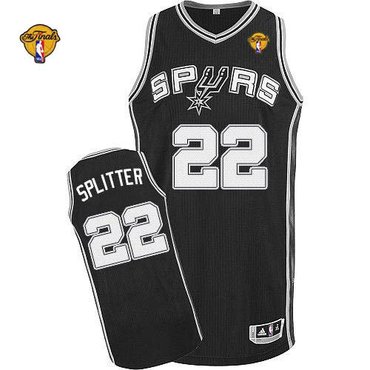 San Antonio Spurs Revolution 30 #22 Tiago Splitter Black Finals Patch Stitched NBA Jersey