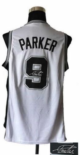San Antonio Spurs Revolution 30 Autographed #9 Tony Parker White Stitched NBA Jersey