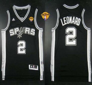 San Antonio Spurs Revolution 30 Spurs #2 Kawhi Leonard Black Finals Patch Stitched NBA Jersey