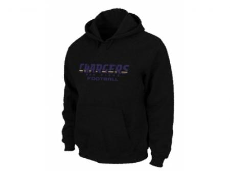 San Diego Charger Authentic font Pullover Hoodie Black