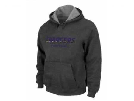 San Diego Charger Authentic font Pullover Hoodie D.Grey