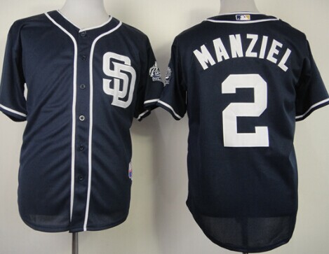 San Diego Padres #2 Johnny Manziel Navy Blue Jersey