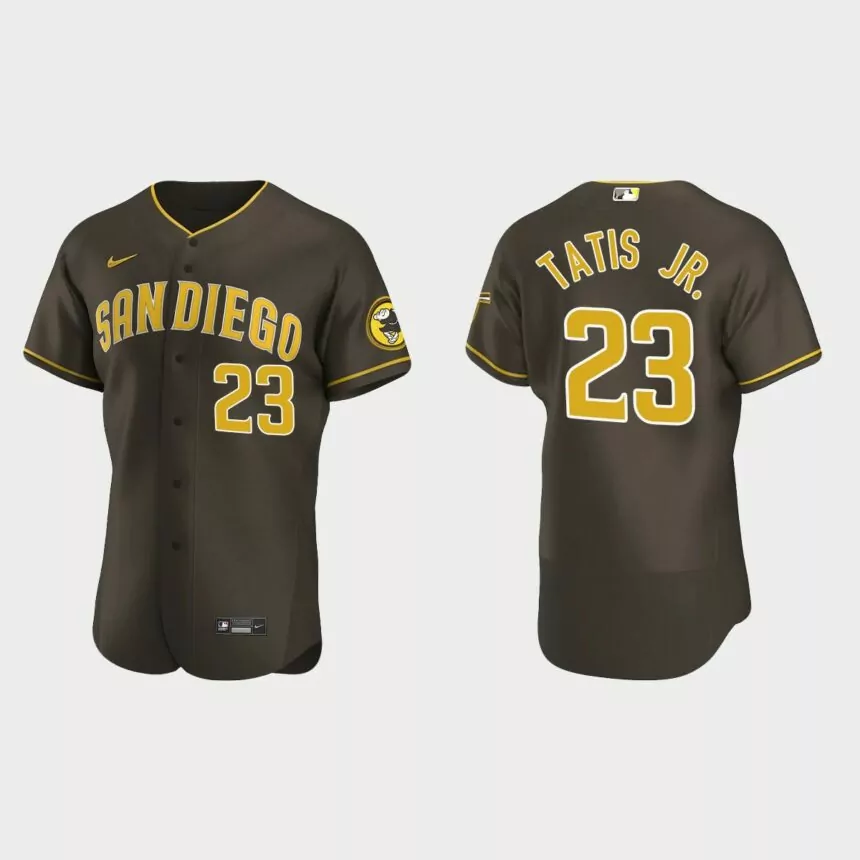 San Diego Padres #23 Fernando Tatis Jr. Brown 2020 Authentic Road Jersey