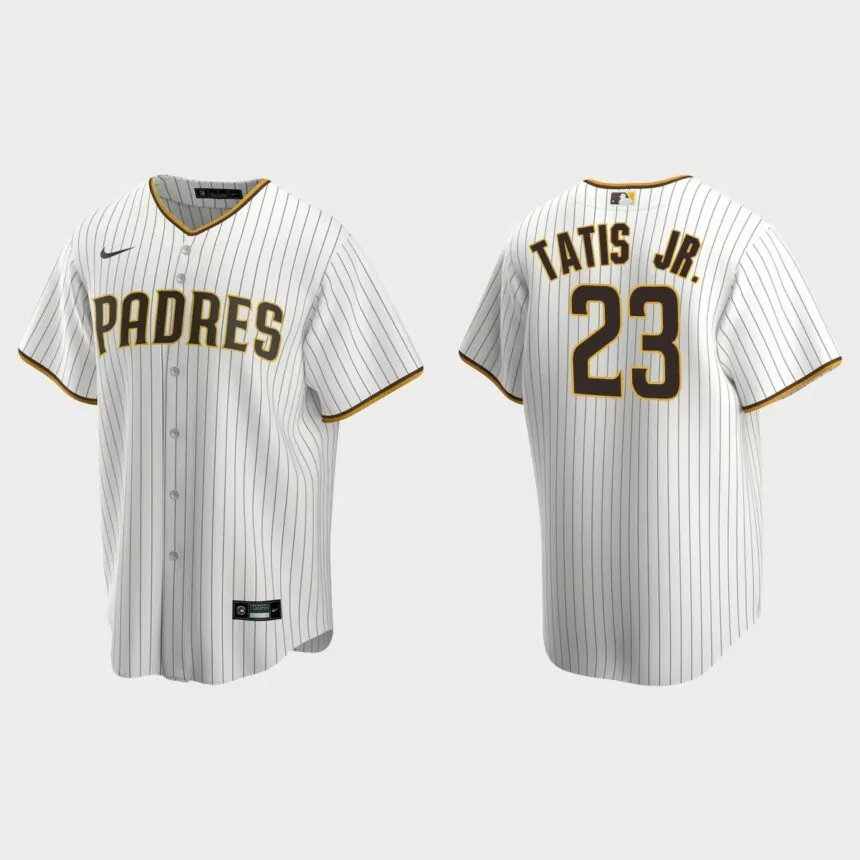 San Diego Padres #23 Fernando Tatis Jr. White Brown Replica Home Jersey
