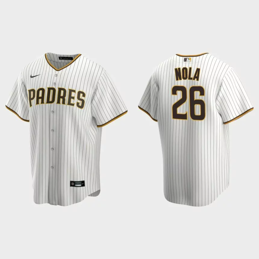 San Diego Padres #26 Austin Nola Replica Home Jersey – White Brown