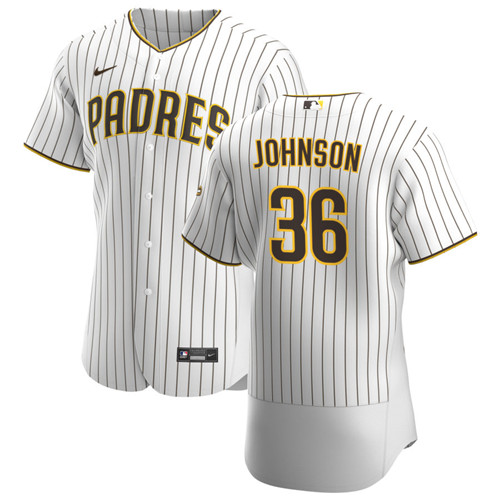 San Diego Padres #36 Pierce Johnson Men's Nike White Brown Home 2020 Authentic Player Jersey