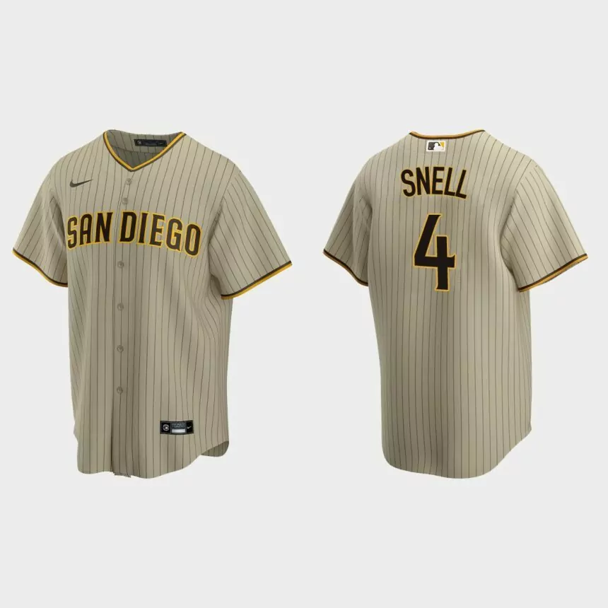 San Diego Padres #4 Blake Snell Replica Alternate Jersey – Sand Brown