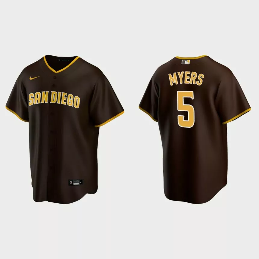 San Diego Padres #5 Wil Myers Replica Road Jersey – Brown