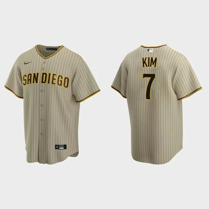 San Diego Padres #7 Ha-Seong Kim Nike Replica Alternate Jersey – Sand Brown