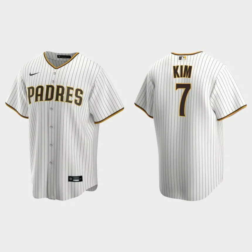 San Diego Padres #7 Ha-Seong Kim Nike Replica Home Jersey – White Brown