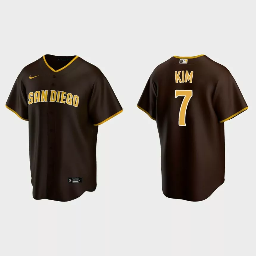 San Diego Padres #7 Ha-Seong Kim Nike Replica Trade Road Jersey – Brown