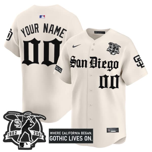 San Diego Padres ‘Gothic Edition’ Vapor Premier Limited Custom   Jersey – All Stitched