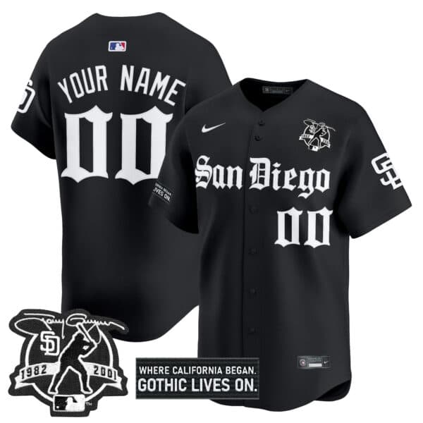 San Diego Padres ‘Gothic Edition’ Vapor Premier Limited Custom Jersey –  All Stitched