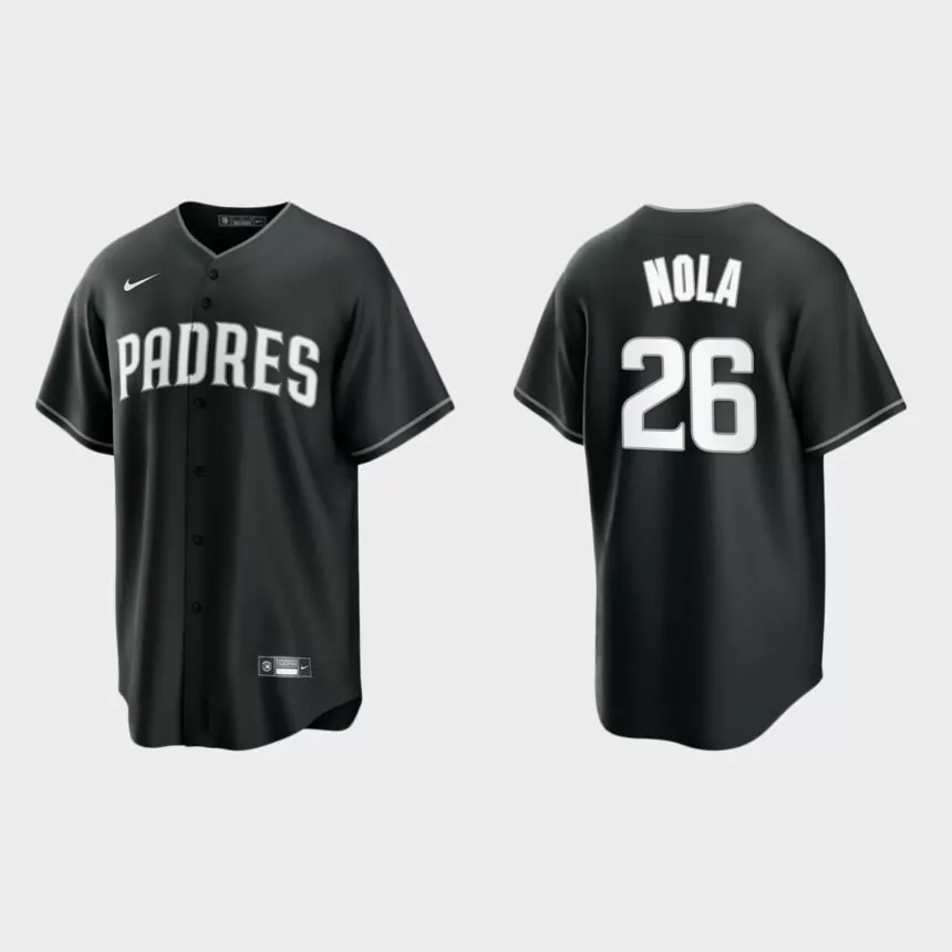 San Diego Padres Austin Nola 2021 All Black Fashion Replica Jersey – Black White