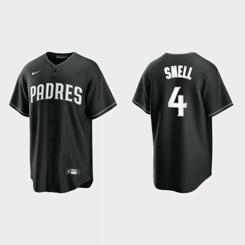 San Diego Padres Blake Snell 2021 All Black Fashion Replica Jersey – Black White