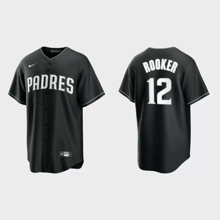 San Diego Padres Brent Rooker Replica Official Jersey – Black White